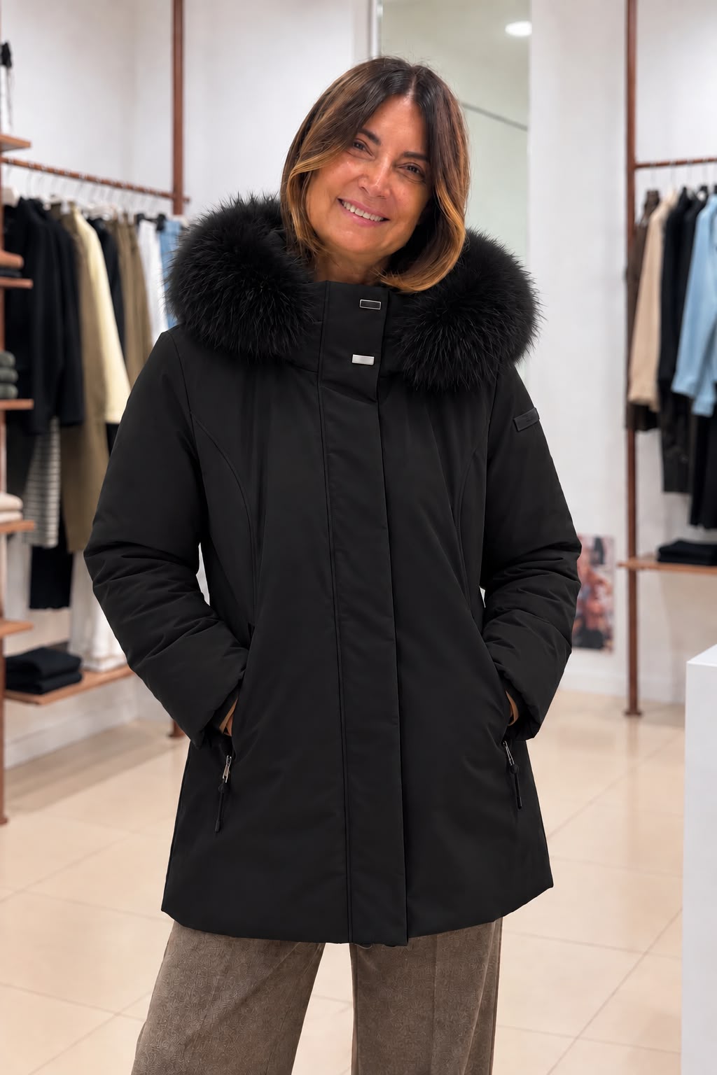 SURFLEX WINTER LON PIUINO LUNGO COLLO PELLICCIA RRD